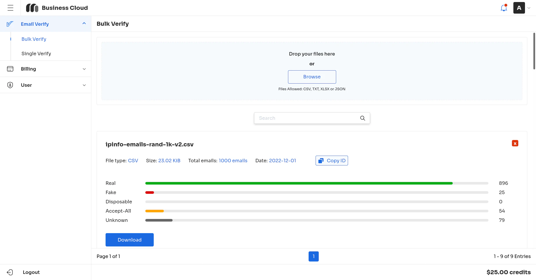 screenshot of Email Verify